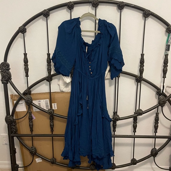 Free People Beach Bliss Maxi Dress Endless Indigo - Picture 2 of 7